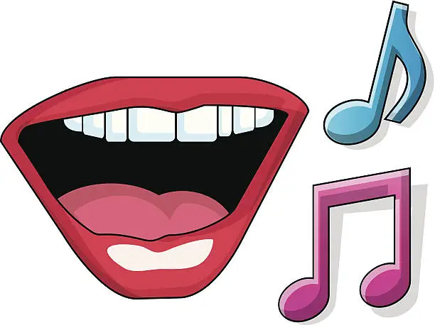 Vector illustration of Singing