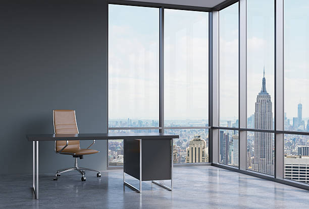 istock workplace in a modern corner panoramic office in New York, 480728052