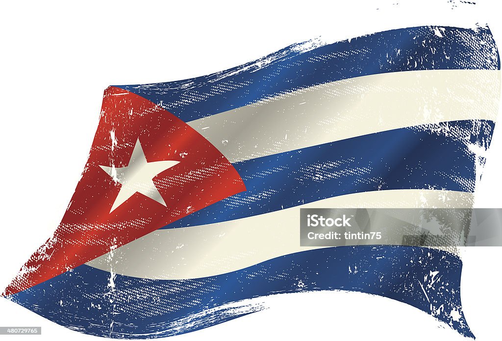 grunge de bandera cubana - arte vectorial de Bandera cubana libre de derechos