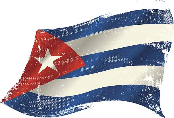 Vector illustration of cuban grunge flag