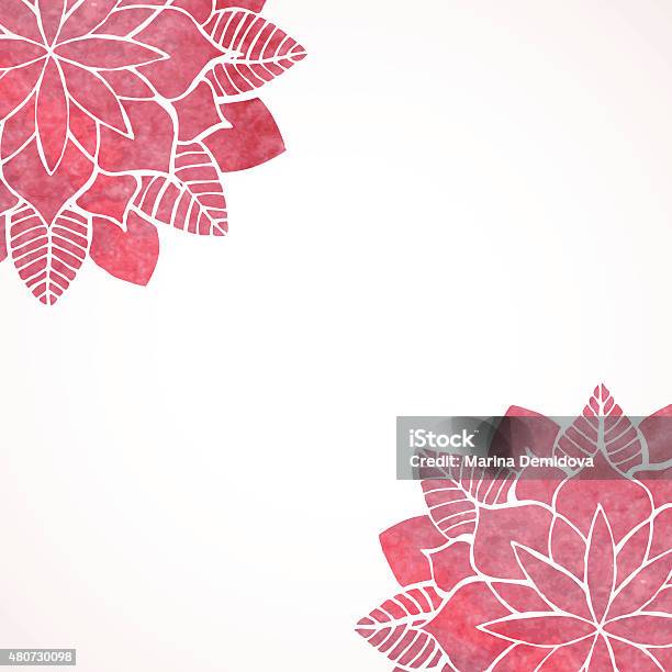 Watercolor Pink Lace Floral Patterns On White Background Vector Stock Illustration - Download Image Now