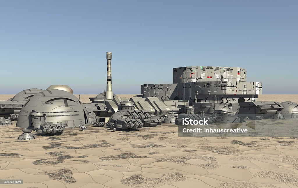 Mars Remote Outpost Cracked Stock Photo