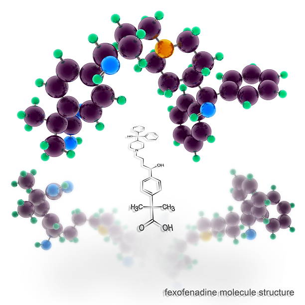 펙소페나딘 분자 구조 - fexofenadine 뉴스 사진 이미지