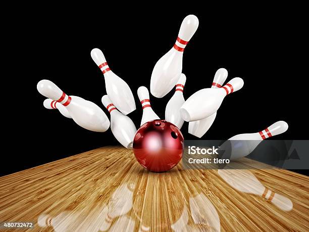 Bowling Stock Photo - Download Image Now - Ten Pin Bowling, Bowling Pin, Bowling Strike
