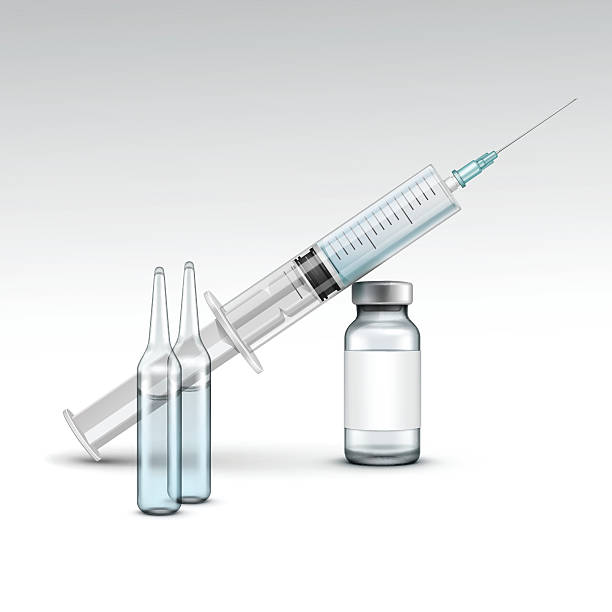 ilustrações, clipart, desenhos animados e ícones de vetor de plástico seringa médica isolado no fundo branco - syringe surgical needle vaccination injecting