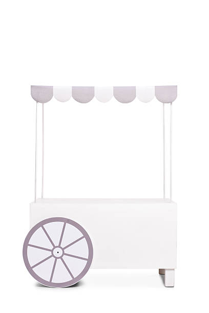 istock Empty ice cream stand with a white and gray canopy 480733084