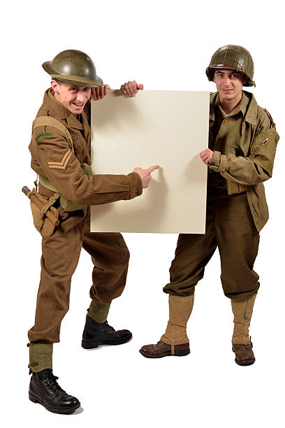 istock bristish and american soldier show a poster 480733421