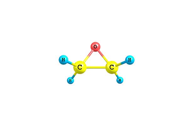 oxirane struttura molecolare isolato su bianco - oxide foto e immagini stock