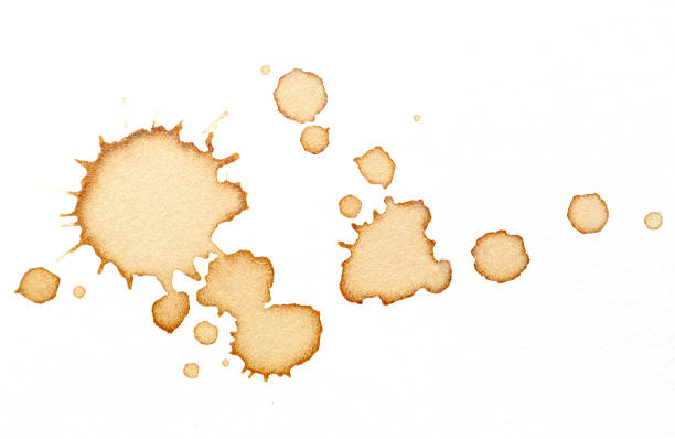 Coffee stains on white paper stock photo