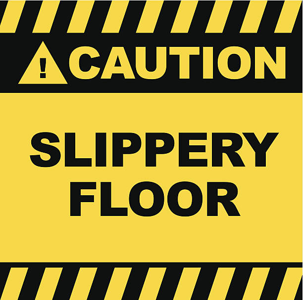 Slippery floor sign Vector of Slippery floor sign. irony stock illustrations