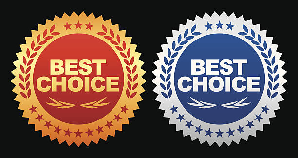 Best choice emblem Vector of best choice emblem with blue and red background. EPS10 file. suitable upper stock illustrations