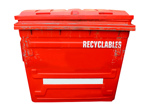 Recycle trash bins side by side