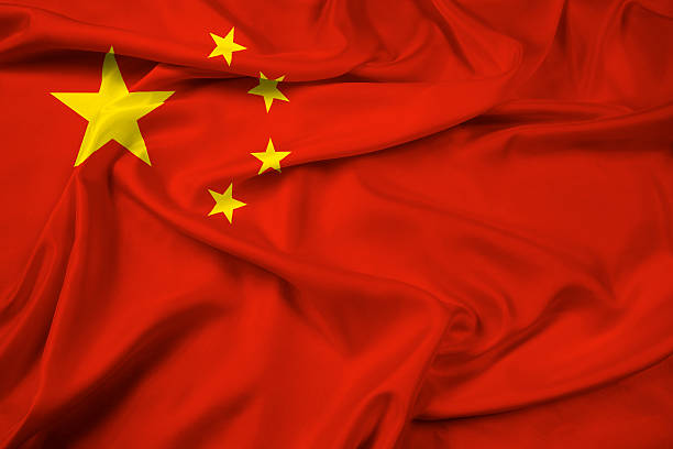 Waving China Flag Waving China Flag chinese flag stock pictures, royalty-free photos & images