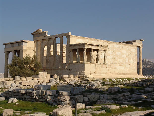 acrópole de athen com parthenon templo - propylaen imagens e fotografias de stock