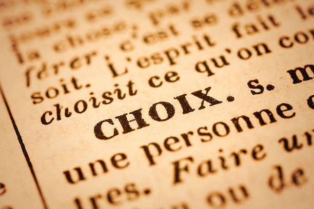 choix: diccionario primer plano; francés - french culture dictionary france text fotografías e imágenes de stock