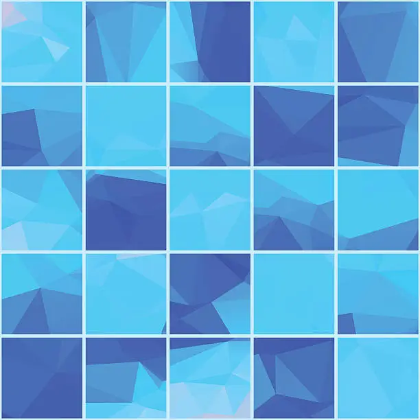 Vector illustration of Abstract mosaik blue background