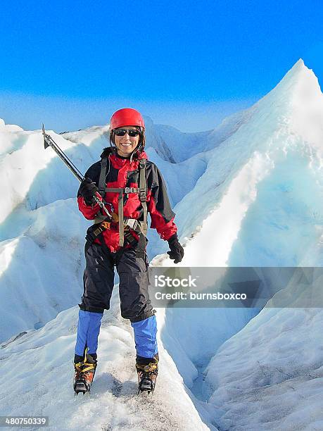 Asian Woman Ice Climber On Mountain Peak Stock Photo - Download Image Now - Alaska - US State, People, Skiing