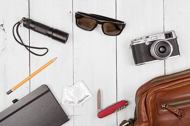 istock tourism  concept - set of cool stuff with camera 480750604