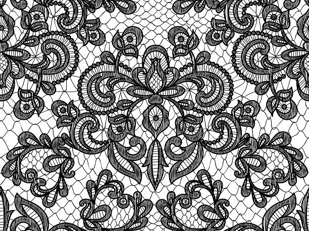 Seamless Blue Lace Stock Illustration - Download Image Now - Lace -  Textile, Black Color, Backgrounds - iStock