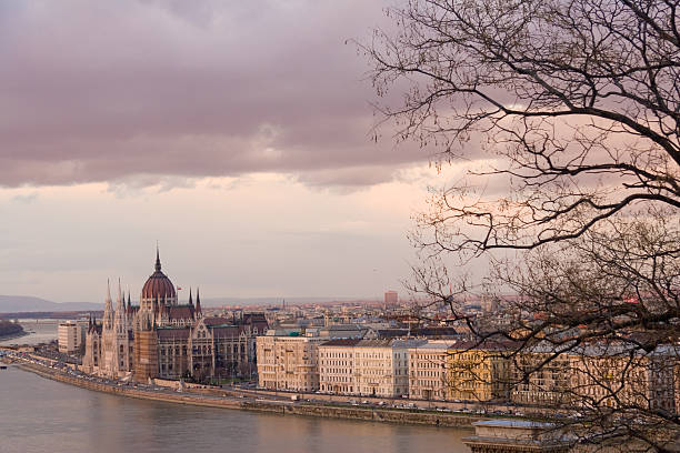 istock Romantic Budapest, Hungary with Parliament and Bare Branches in view 480751098