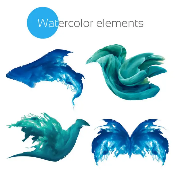 Vector illustration of Abstract watercolor animals