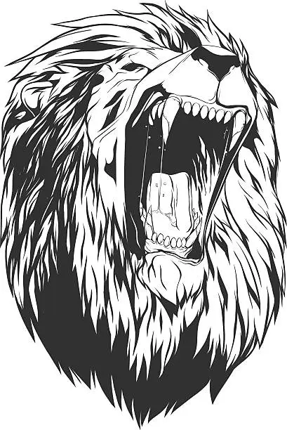 Vector illustration of Vector illustration with lion head