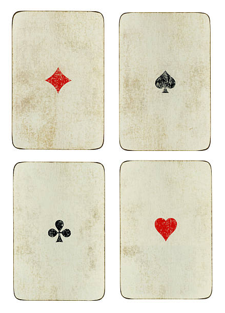 istock Set of four vintage ace playing cards 480753263