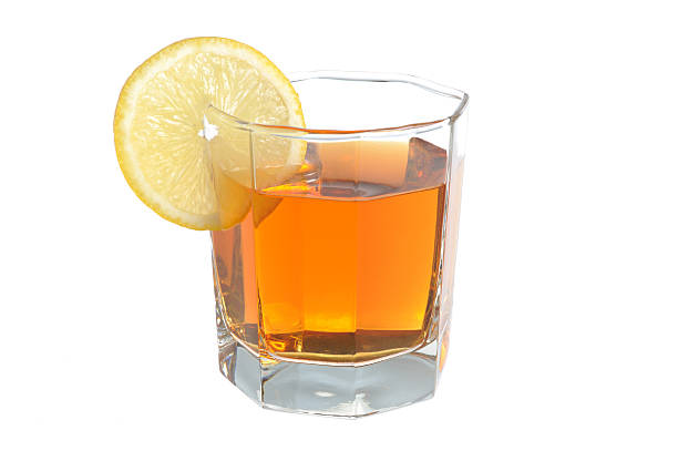 istock Glass, slice of lemon filled with lemon tea on white 480756307