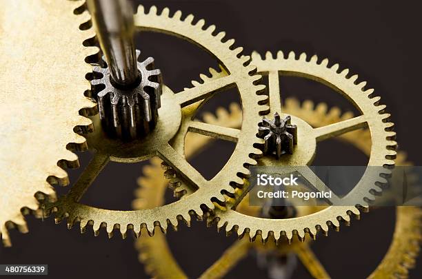 Getriebe Mechanismus Macro View Stockfoto und mehr Bilder von Zahnrad - Zahnrad, Kleine Uhr, Uhrwerk