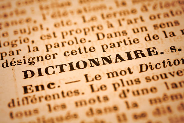 dictionnaire: diccionario primer plano; francés - french culture dictionary france text fotografías e imágenes de stock