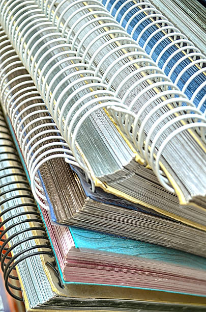 istock Art portfolio spiral sketch books 480757460