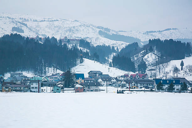 neve villgae, uonuma-niigata - niiagata - fotografias e filmes do acervo