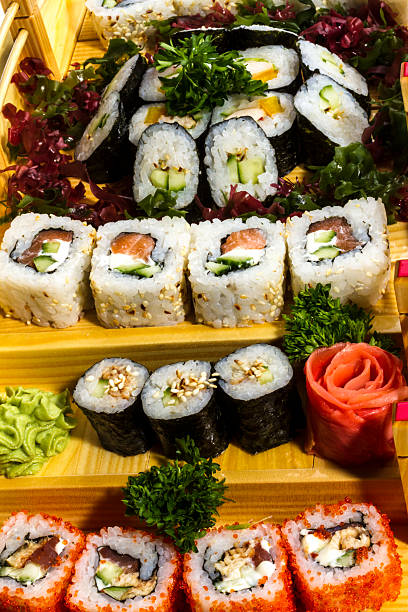 istock Set of sushi and rolls 480760115