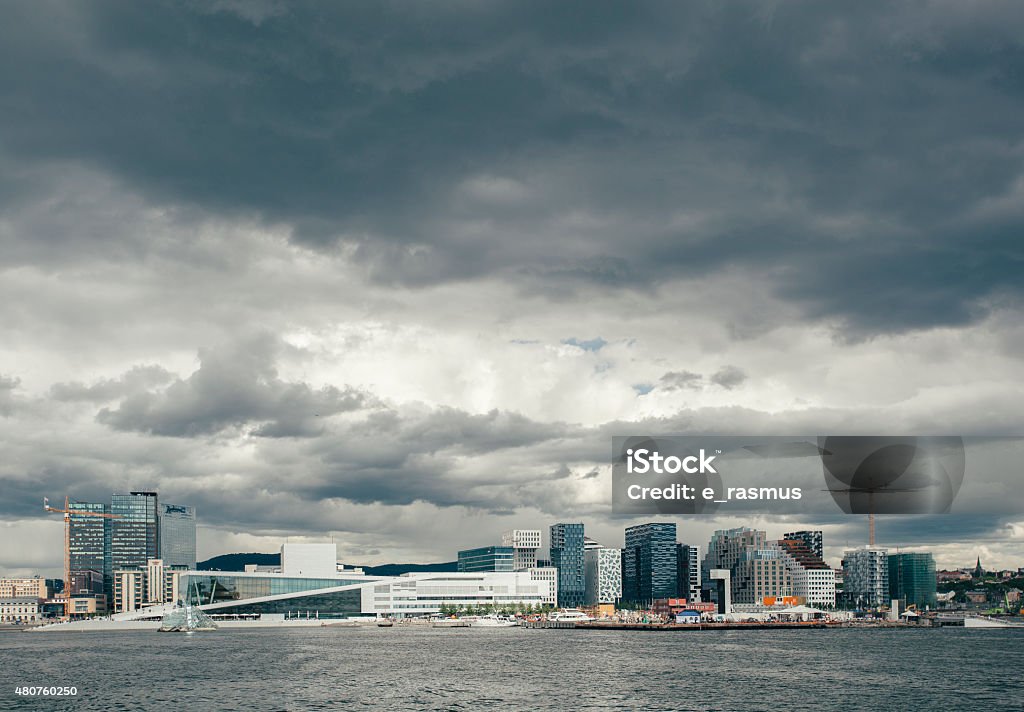 Oslo Barcode project and Oslo new Opera house - part of the new Fjord City, an urban renewal project for the waterfront of the Oslo center. Oslo Stock Photo