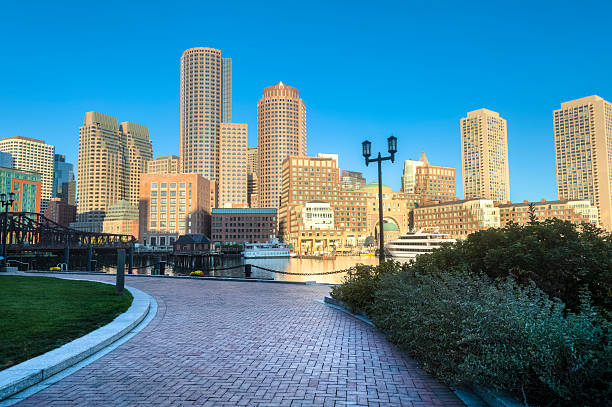 istock Boston Sunrise over Skyscrapers Under Clear Blue Sky 480760275
