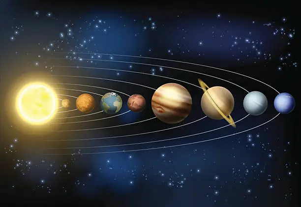 Vector illustration of Solar system planets