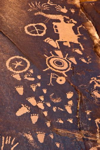 Large panel of petroglyphs in southeastern Utah.