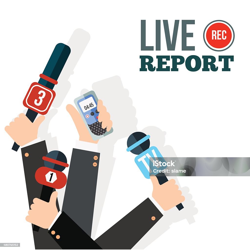 Current Report Live Report Concept Stock Illustration - Download Image Now ...