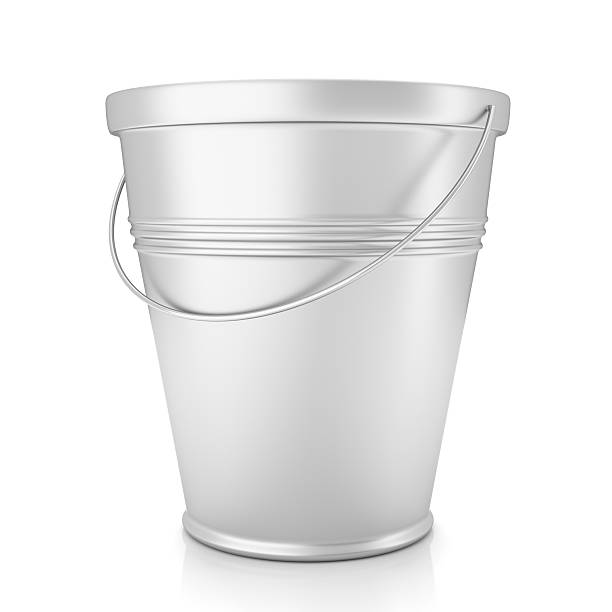 Metal zinc bucket on white Metal zinc bucket isolated on white background zinced steel stock pictures, royalty-free photos & images