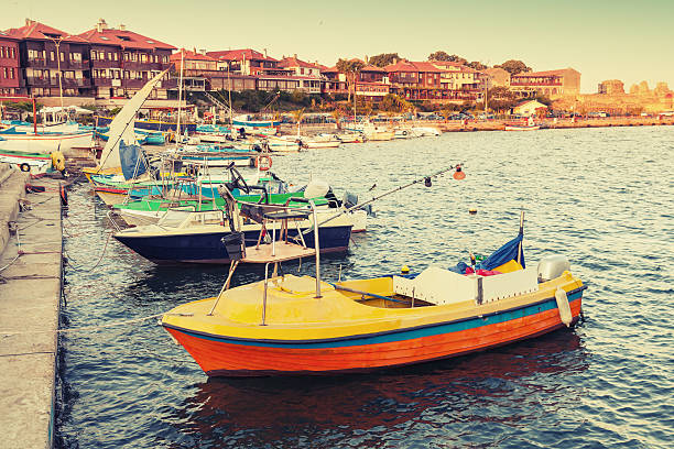 istock Small wooden boats in Nesebar 480767816