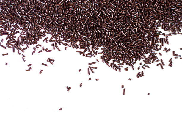 Background texture of chocolate sprinkles. stock photo