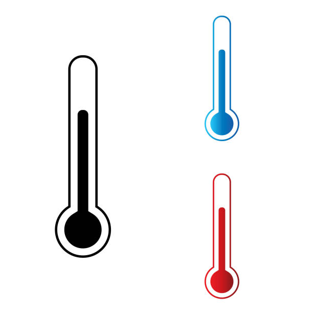 의료 온도계 웹 아이콘크기. - backgrounds body care thermometer degree stock illustrations