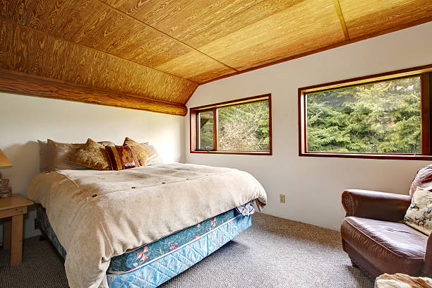 istock Cowboy bedroom with wood ceiling 480775623