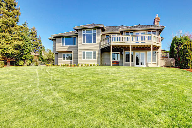 istock Beautiful siding house. View from backyard 480775641