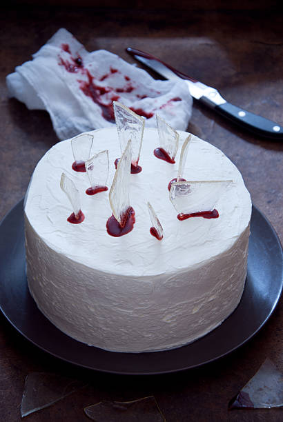 istock Red velvet cake decorated for Halloween 480776260