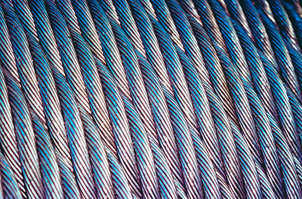 Steel Cable Steel cable wooden spool stock pictures, royalty-free photos & images