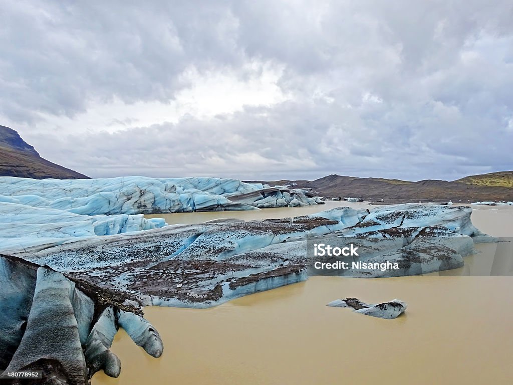 Ice rocks floating on Jokulsarlon lagoon in Iceland 2015 Stock Photo