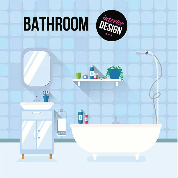 Vector illustration of Bathroom interior design