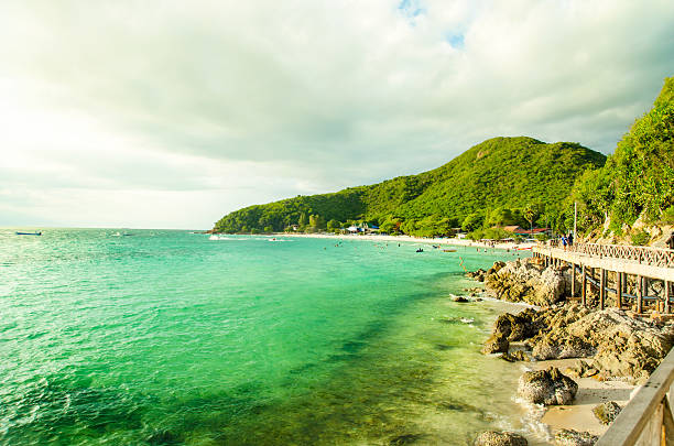 istock Clear sea and tropical beach on island, 480779682
