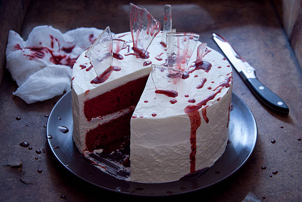istock Red velvet cake decorated for Halloween 480779740